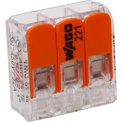 Wago Lasklem Hersluitbaar 3-voudig 1,5 - 2,5 Mm² Oranje 10 Stuks