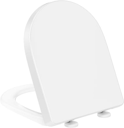 Verlengde D-Vorm WC-Bril met Softclose en Metalen Scharnieren - Wit