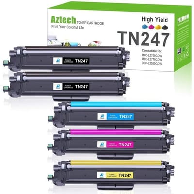 Aztech Cartouche Toner Compatibel voor Brother TN243CMYK TN247 TN243 MFCL3750CDW DCPL3550CDW MFCL3770CDW HLL3270CDW HLL3210CW[7463]