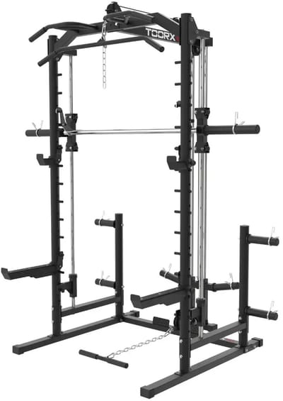 Toorx Fitness WLX-90S Power Rack met Smith Machine - 209 cm hoog - Krachtstation met Pull up Bar - Squat Rack - Power Cage Homegym - met Lat Pulldown en Pulley