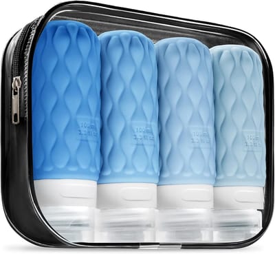 Famanu – Reisflessen voor Toiletartikelen - 100 ml Siliconen Reisflessen Set - Lekvrij Reisflessen Reisflessen Containers voor Shampoo Conditioner Lotion