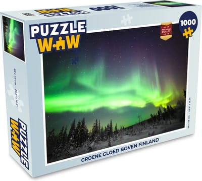 Puzzel Groene gloed boven Finland - Legpuzzel - Puzzel 1000 stukjes volwassenen