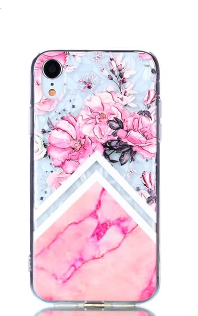 Peachy Diamant hoesje TPU geschikt voor iPhone XR Case - Roze