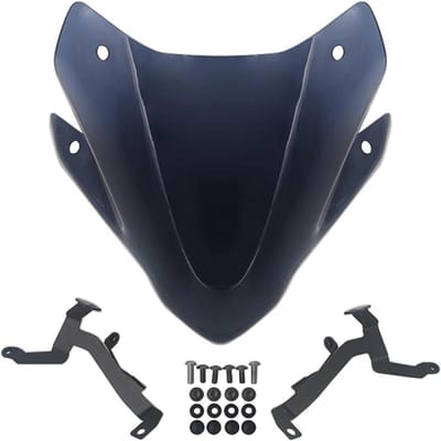 Motorfiets Windscherm - Winddeflector Voorruit - Rijden Verbeteren - Dubbel Bubbeld Ontwerp - 0.55 kg - Zwart