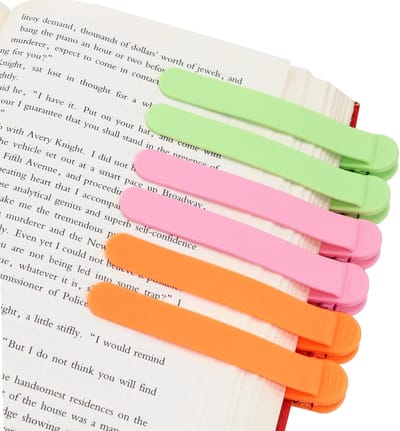 Daity Set van 6 bladwijzers - automatische siliconen bladwijzers - geschikt voor boekenliefhebbers - zowel mannen als vrouwen - paginamarkers - leescadeau - een ideale keuze voor boekenliefhebbers (meerdere kleuren)
