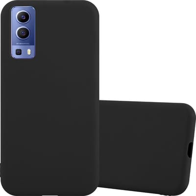 Cadorabo Hoesje geschikt voor Vivo Y52 5G / Y72 5G in CANDY ZWART - Beschermhoes gemaakt van flexibel TPU silicone Case Cover