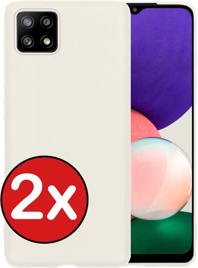 Hoesje - 2 Stuks - Geschikt voor Samsung Galaxy M22 - Sterk & Shockproof - Telefoonhoes - Back Cover - Case Siliconen - Telefoon Hoes - Wit