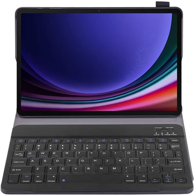 Just in Case tablet Hoes met Toetsenbord geschikt voor Samsung Galaxy Tab S9 / S9 FE / S10 FE / S10 Lite - QWERTY Spanish Bluetooth Keyboard Case - Zwart