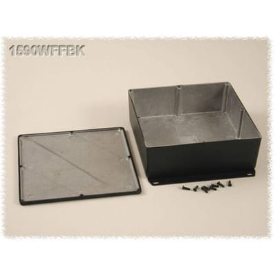 Hammond Electronics 1590WFFBK Universele behuizing 187.5 x 187.5 x 67 Aluminium Zwart 1 stuk(s)