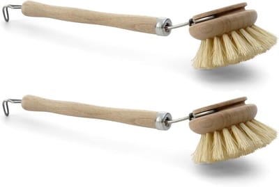 2x Afwasborstelset I Natuurlijke vezel I Hout I Groot I Afwasborstels Keukenborstels Afwasborstels Schrobborstels Reinigingsborstels Borstels Keuken Afwasborstel Plasticvrije keuken