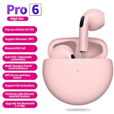Draadloze Bluetooth 5.0 oortelefoon HIFI stereo oordopjes Sportoortelefoon met microfoon Ruisonderdrukkende hoofdtelefoon Mini-headset roze