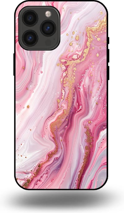 Smartphonica Telefoonhoesje geschikt voor iPhone 13 Pro Max met marmer opdruk - TPU backcover case marble design - Roze geschikt voor iPhone 13 Pro Max