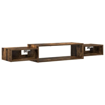 vidaXL - Wand - gemonteerd - TV - Kast - Muurmontage - Gerookt - eiken