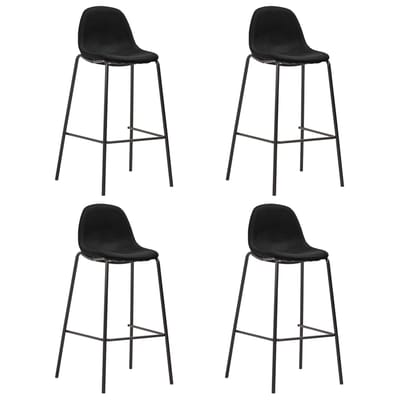 vidaXL - Barstoelen - 4 - st - stof - zwart