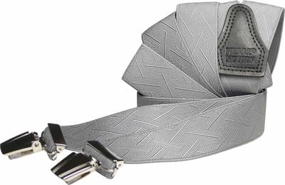 Pierre Mouton Musette Bretel - Bretels - Volwassenen - Heren - Lichtgrijs - 140cm - 3 brede clips - XL - XXL