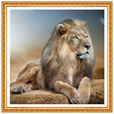Nouveau Diamant 5D bricolage diamant peinture point de croix cristal Lion décoratif diamant broderie 20X30CM gray