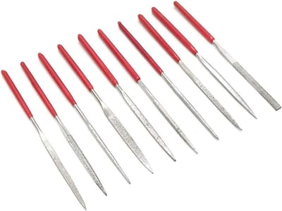 Mini Diamant Vijlenset van 10 Stuks voor DIY Projecten, Houtbewerking en Sieraden - 4 Inch, Perfect voor Precisiewerk en Schuren