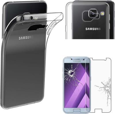 ebestStar - Hoes geschikt voor Samsung A3 2017 Galaxy SM-A320F, Back Cover, Beschermhoes anti-luchtbellen hoesje, Transparant + Gehard Glas