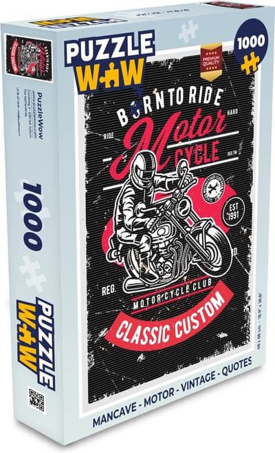Puzzel Mancave - Motor - Vintage - Quotes - Legpuzzel - Puzzel 1000 stukjes volwassenen
