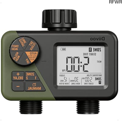 RFWR® Programmeerbare irrigatietimer met 2 uitgangen voor tuin en gazon - automatisch irrigatiesysteem