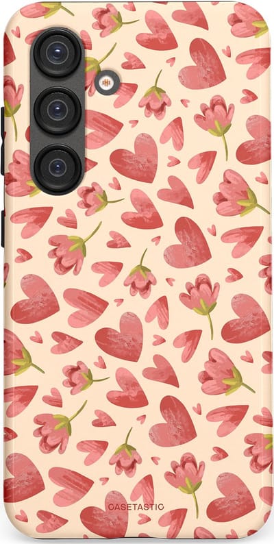 Casetastic Hoesje Geschikt voor Samsung S25 - Stijlvolle Beschermende Duo-layer Case - Verbonden Hartjes