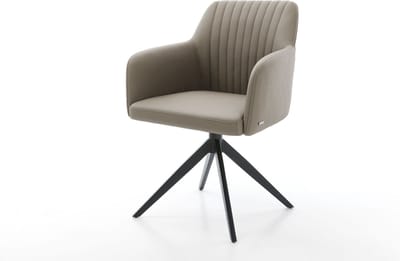 Gestoffeerde-stoel Greg-Flex kruisframe breed zwart echt leer mud pocketveer kern