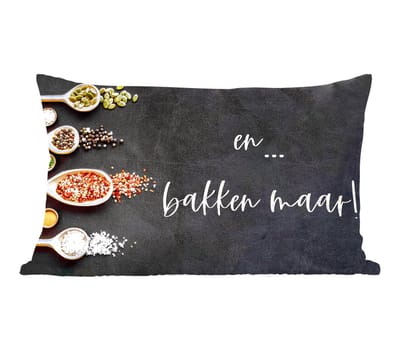 Sierkussens - Kussentjes Woonkamer - 60x40 cm - En... bakken maar! - Keuken - Spreuken - Quotes - Kruiden