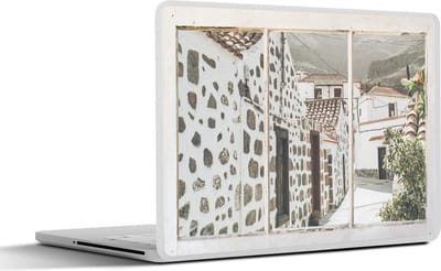 Laptop sticker - 11.6 inch - Doorkijk - Architectuur - Zomer - 30x21cm - Laptopstickers - Laptop skin - Cover