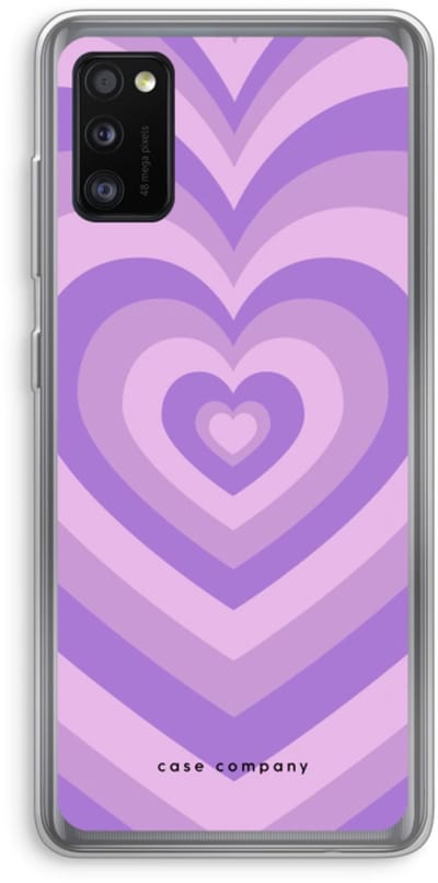 Case Company® - Hoesje geschikt voor Samsung Galaxy A41 hoesje - Hart Paars - Soft Cover Telefoonhoesje - Bescherming aan alle Kanten en Schermrand