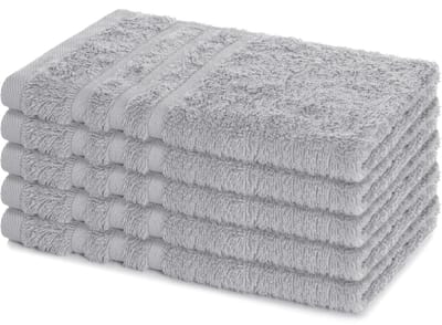 Lavea® Set van 5 Handdoeken 30×50 cm – 100% Katoen – Zacht & Absorberend – Gastendoekje – Voor Badkamer, Hotel & Spa - Premium Absorptie & Duurzaam – Zwart