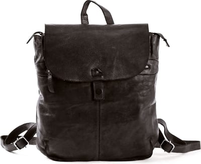 HAROLD'S Leren Vrije tijd rugzak Rugzak Submarine City Backpack Black Zwart