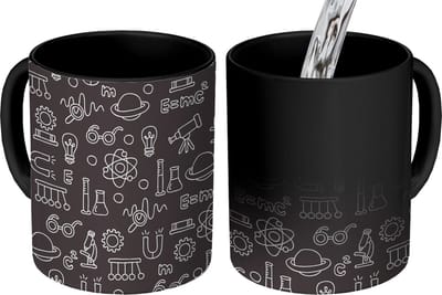 Magische Mok - Foto op Warmte Mokken - Koffiemok - Scheikunde - Symbool - Patronen - Magic Mok - Beker - 350 ML - Theemok