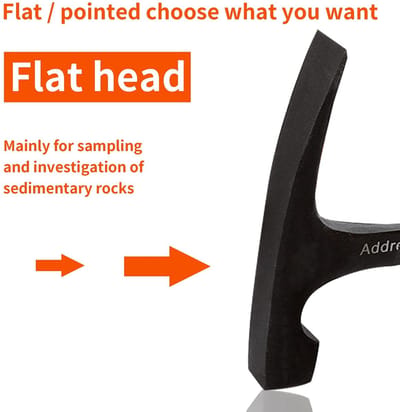 Dailygoods- Geologische Hamer Professionele Onderzoekshamer - Steenhamer - Geologie/Mineralen Exploratie - Hoogwaardige Carbon Staal - TPR Coated Handvat - 285 mm Lengte