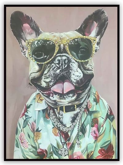 Schilderij cool dog 60x80cm
