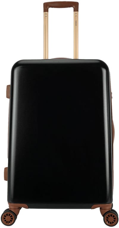 Decent RETRO Middelmaat koffer 66x42x26 – Reiskoffer met wielen - Lichtgewicht koffer – Reiskoffer midden - Veilig TSA Cijferslot – Black