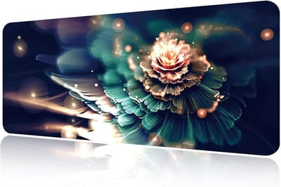 Grote Gaming Mousepad 90x40 CM - Antislip Waterbestendig - Multifunctionele Bureauonderlegger - Toetsenbord Pad - Laptop Kantoor Bureau Pad - Schrijfmat - Bloemen.