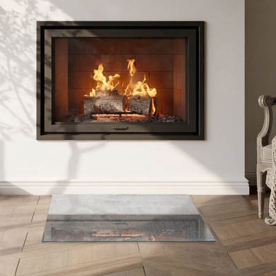 Coloray Vloerplaat Houtkachel - Vloerplaat Openhaard - 60 cm x 40 cm - Houtkachel Accessoires - Grijs Vloerplaat Kachel - Onderplaat - Plaat voor Onder Houtkachel - Open Haard Accessoires - Onderplaat Voor Houtkachel