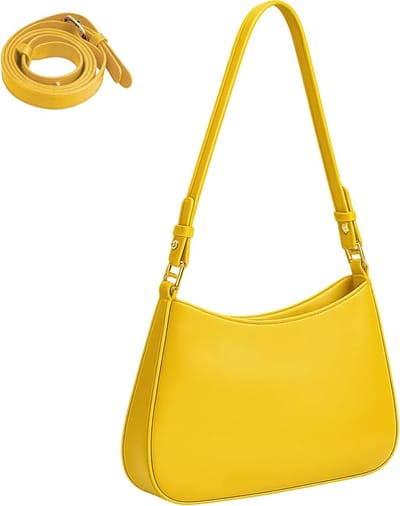 Leren schoudertas voor dames, Y2K clutch met 2 verstelbare banden, crossbody en hobo tas, trendy handtas voor dagelijks gebruik