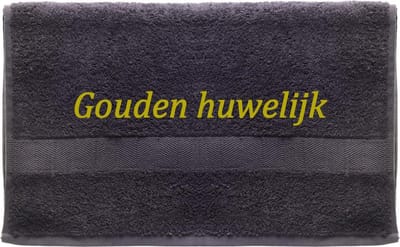 Handdoek - Goudenhuwelijk - 100x50cm - Grijs