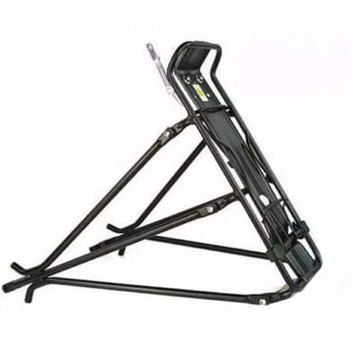 Dailygoods- Fietsachterrek Zwart - Aluminiumlegering - Geschikt voor 24"/26"/28" Fietsen - Maximale Belasting 65 kg - Robuuste Bagagedrager - Frame Gemonteerd - Fietsendrager