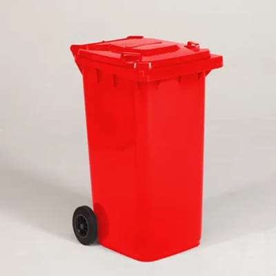 Engels Rode Afvalcontainer – 240 Liter, Hdpe Kunststof