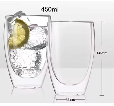 Trendmax Dubbelwandige Koffieglazen – Set van 6 – 450 ml – Hittebestendig & Condensvrij – Luxe Borosilicaat Glas