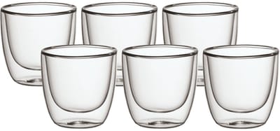 Villeroy & Boch - Manufacture Rock - 6 Stuks - 60 ml - Handgemaakt - Dubbelwandig