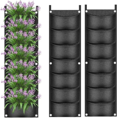 Hanging Plant Grow Bags met 7 Compartimenten - Verticale Wandplantenpot van Ademend Non-woven Materiaal voor Tuin en Decoratie