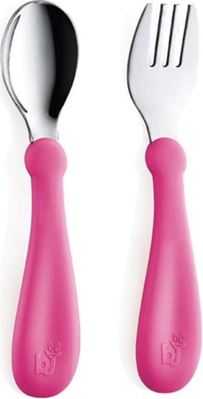 Babyjem Vork En Lepel Metaal Roze