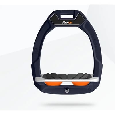 Veiligheidsstijgbeugels Ruitersport Ingelend Grip Blauw/Grijs/Oranje Flex-On Safe-On