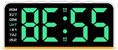 Digitale Wekker - Tafelklok Alarm - Wakker Worden - Dubbel Alarm Instelbaar - Regelmatige Grootte - Wit Groen