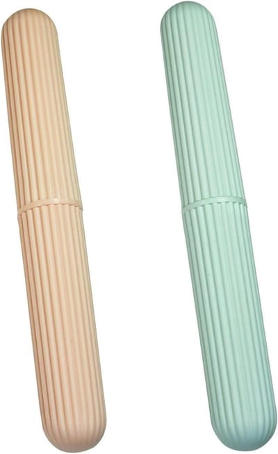 Reis Tandenborstel Hoesjes - Beschermers Set - Hygiënisch Opbergen - Waterdicht Ontwerp - 2 Stuks - Roze Mintgroen