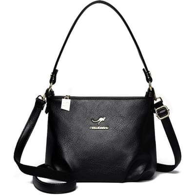 Nieuwe Retro Schoudertas voor Dames Zachte Leertextuur Grote Capaciteit Crossbody Tas voor Dames Kleine Vierkante Tas Praktisch black