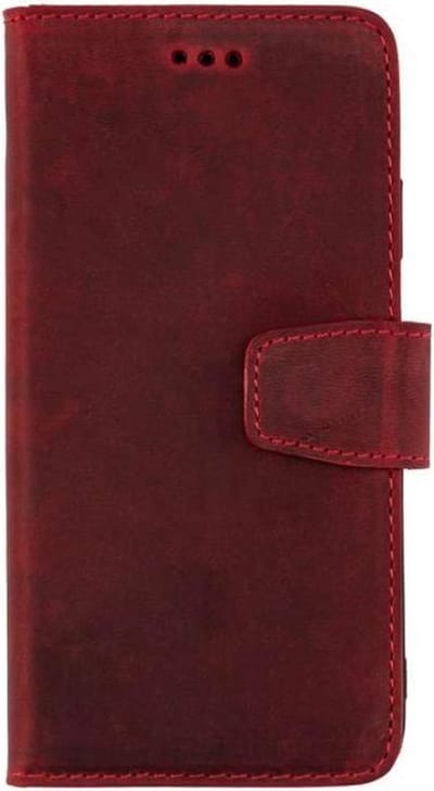 HB Hoesje Geschikt voor Apple iPhone XS Max Rood - Handgemaakt Luxe Book Case - Portemonnee Hoes met Kaartvakken